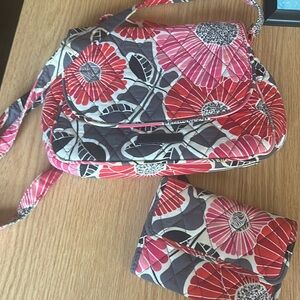 Vera Bradley Bag Collection Gray with Pink Flowers